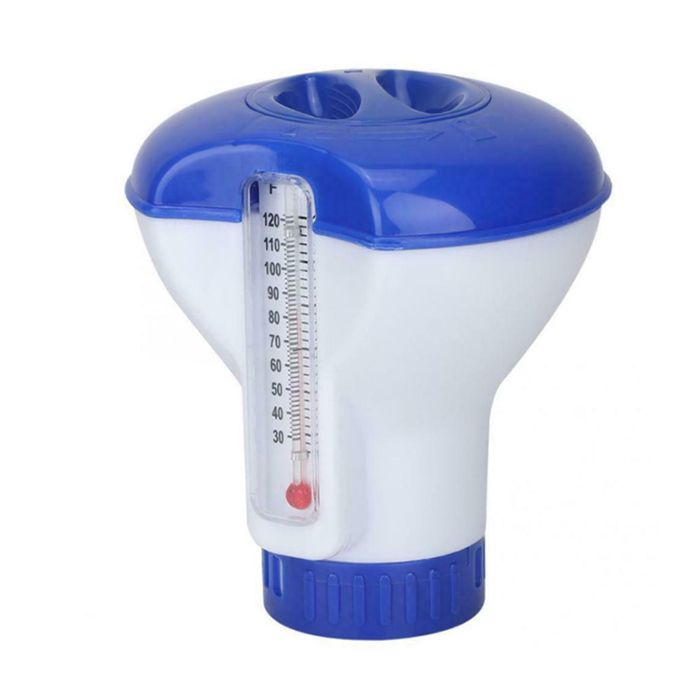 Distributeur De Chlore Flottant Avec Thermomètre | Pour Piscine Et Spa, Compatible Galets 1.5 Pouces
