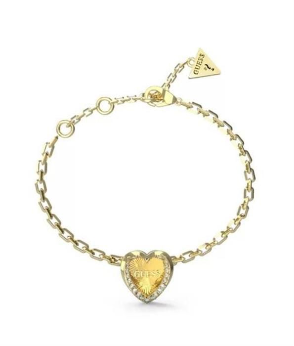 Bracelet romantique plaqué or avec cœur Mon Amour JUBB04607JWYG - Longueur : 14 5 cm