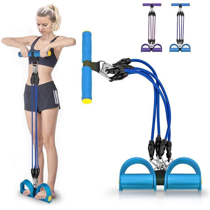 Bandes De Résistance Pour Pieds – 6 Tubes élastiques Avec Poignée, Entraînement Complet à Domicile