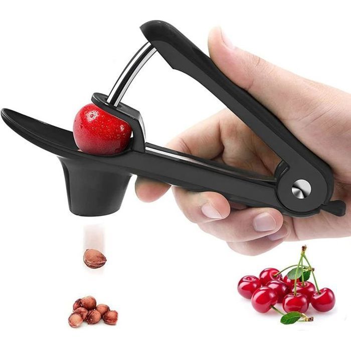 Dénoyauteur à Poussoir Pour Cerises, Mirabelles, Dattes - 7 Trous, Récipient Transparent Anti-éclaboussures - En ABS Alimentaire - 6