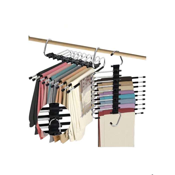 Lot de 2 cintres pliables noirs pour gagner de la place dans votre garde-robe vos pantalons vos écharpes et vos jeans