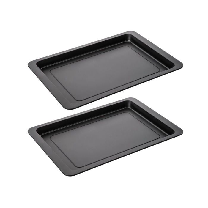 2 Plaques à Pizza Rectangulaires Zenker (42x29 Cm) – Acier Antiadhésif, Idéales Pour Pizzas Maison, Tartes Flambées…