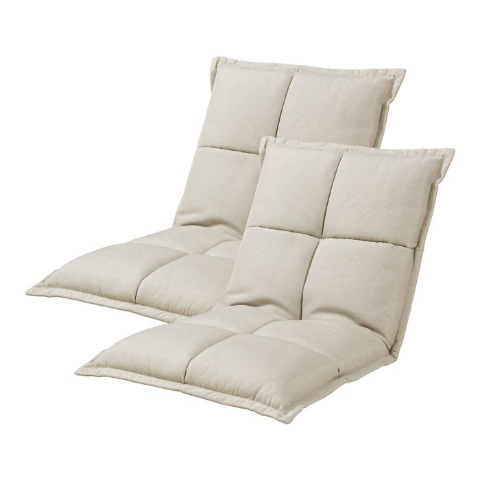 Lot de 2 fauteuils de sol Deinze avec dossier réglable beige