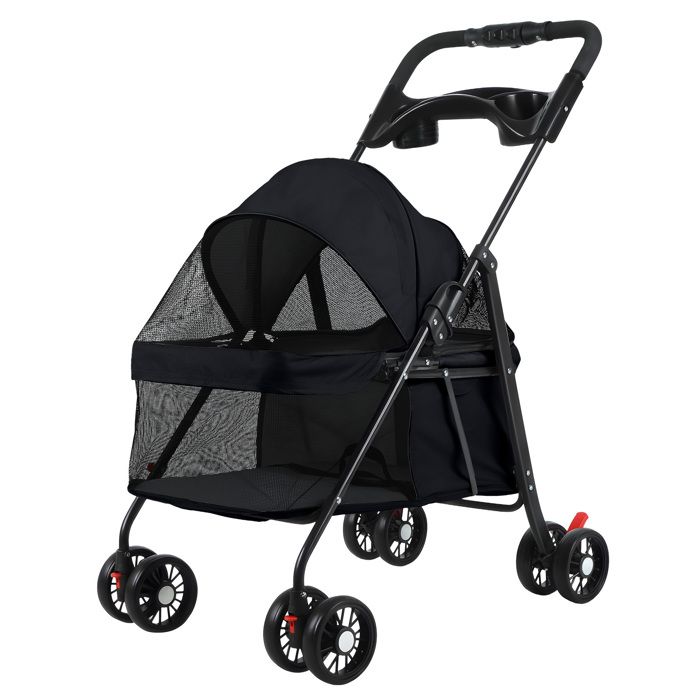 Comparer les prix de Poussette pour chien avec fonction pliante poussette pour animaux de compagnie pour petits chiens et chats poussette pour chat