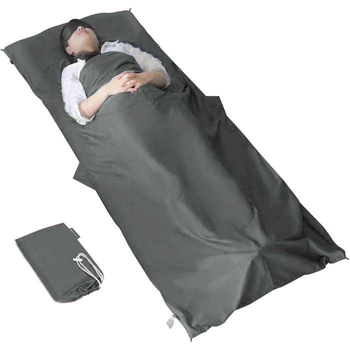 Drap de couchage coton 90x220cm portable rectangulaire voyage SAC DE COUCHAGE