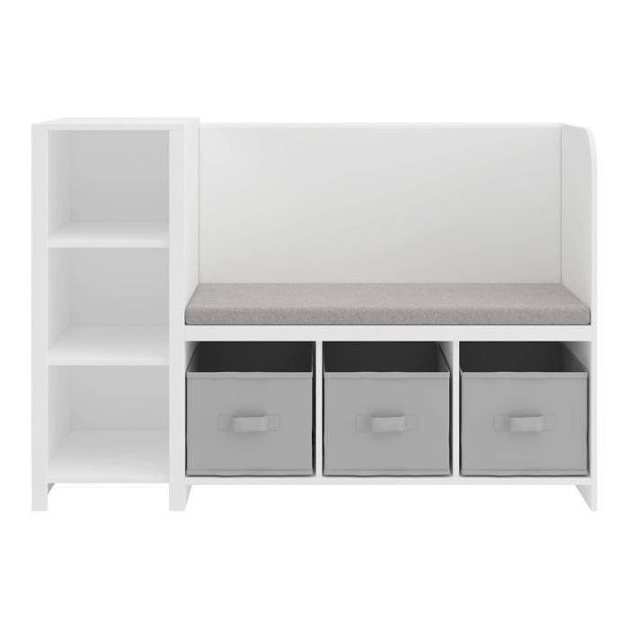 Étagère design intemporel salon chambre meuble de rangement enfant avec banc Høylandet 76 x 112