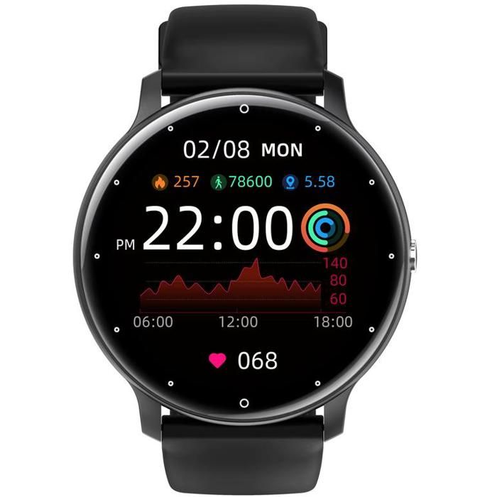 Montre Connectée Ronde ZL02CPRO Android iOS IP67 Écran 400x400 Cardio Podomètre
