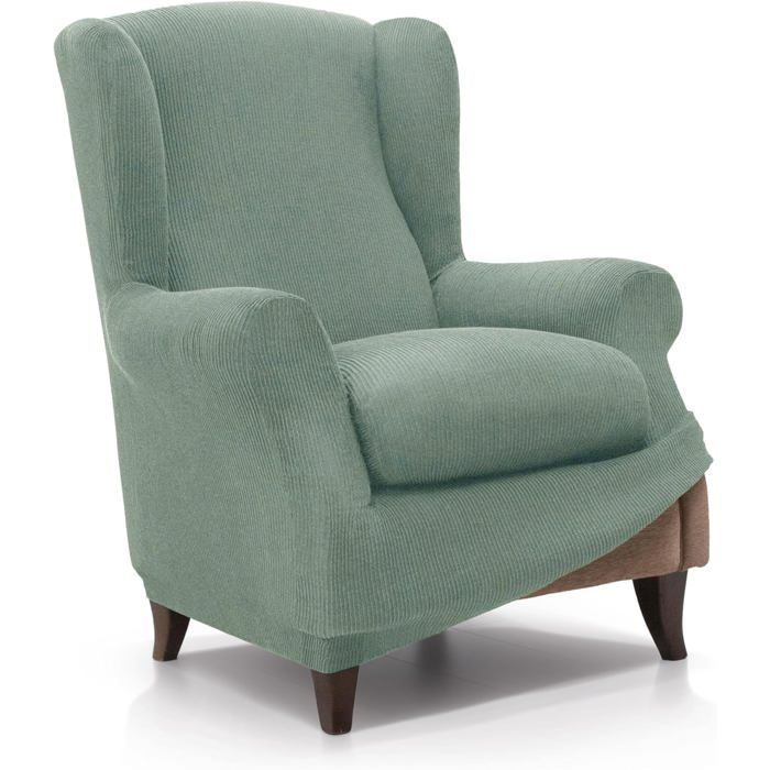 Housse de Fauteuil à Oreilles élastique de 70 à 100 cm Modèle Reale Turquoise Housse réglable pour Fauteuil à Oreilles