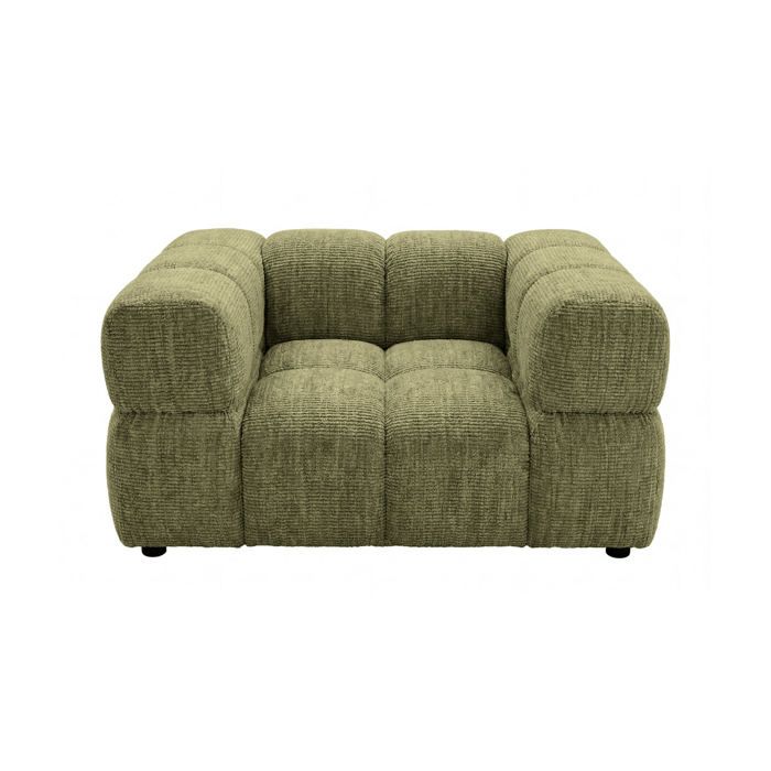 GUSTAVE - Fauteuil tissu chenille Vert GUSTAVE - Fauteuil tissu chenille Vert