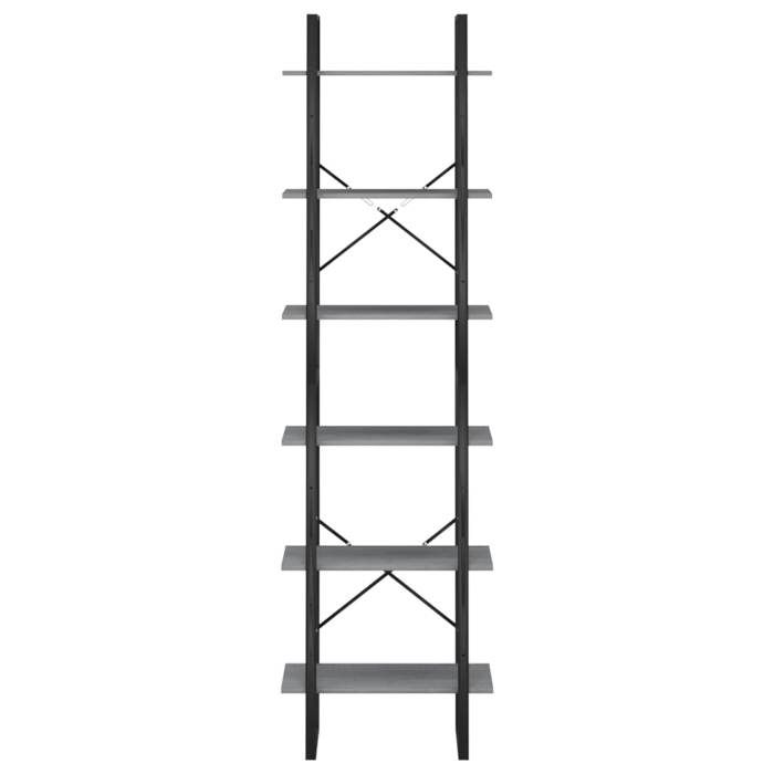 Meuble Étagère - Gris - Étagère de rangement - 1 pc - Gris 60x30x210 cm Bois de pin massif B5386
