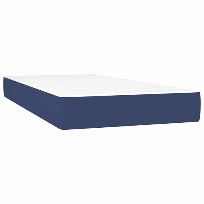 NEW Matelas de lit à ressorts ensachés fermeté moyenne Bleu 90x190x20 cm Tissu Lits & accessoires_79125