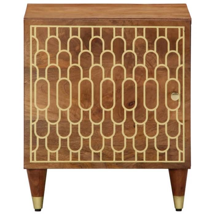 NEW Lot de 2 chevets - UU - Table de chevet/nuit - 40x33x46 cm Bois de manguier solide FR_48116