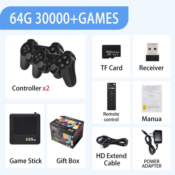 Console De Jeux Rétro Retrowave G11 Pro - 100 000 Jeux Inclus, 4K HDMI | Avec 2 Ou 4 Manettes Sans Fil, Plug & Play