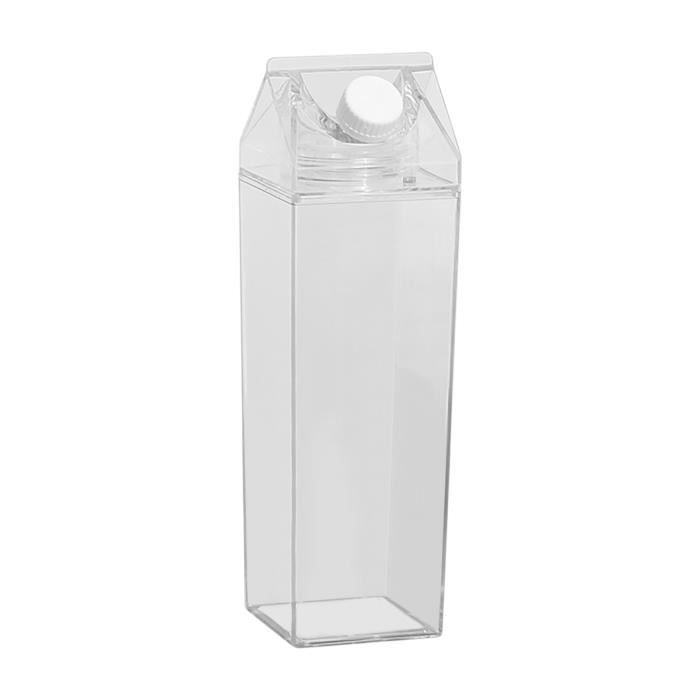 Bouteille d'eau en carton de lait Bouteille de lait carrée transparente  Bouteille de jus transparente en plastique portable c9415 - Cdiscount Maison