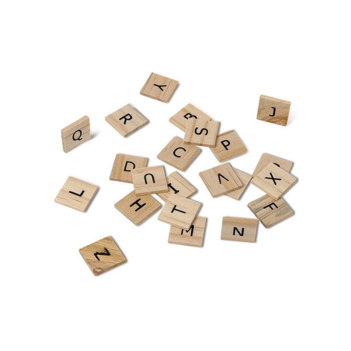 Lettres de l'alphabet façon scrabble en bois