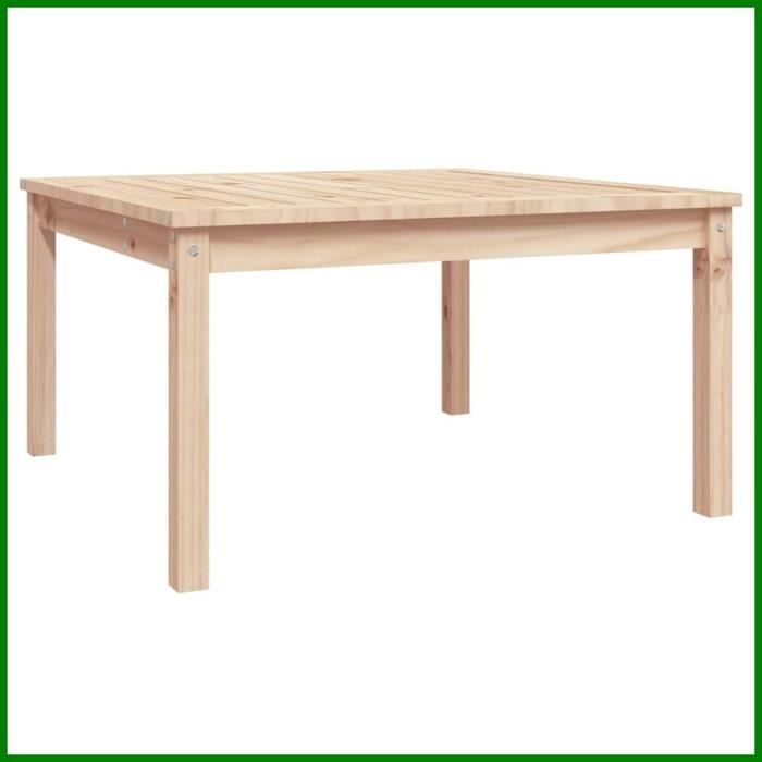 Table de jardin - ASHATA - BK824120 - Bois massif de pin - 825x825x45 cm - 4 personnes