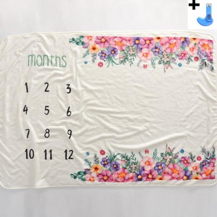 Bebe Mensuel Ou Anniversaire Memory Swaddle Wrap Couverture 102 X 152cm Sans Guirlandes Fleur Trois Achat Vente Nid D Ange Cdiscount