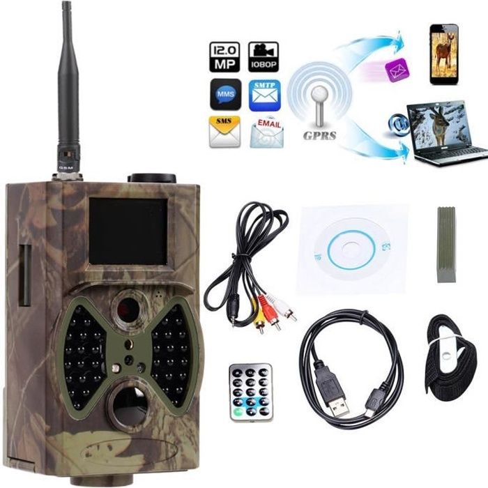Caméra vidéo Scoutisme chasse infrarouge HC - 300M 2 pouces LCD Digital Trail HD 12MP MMS GPRS