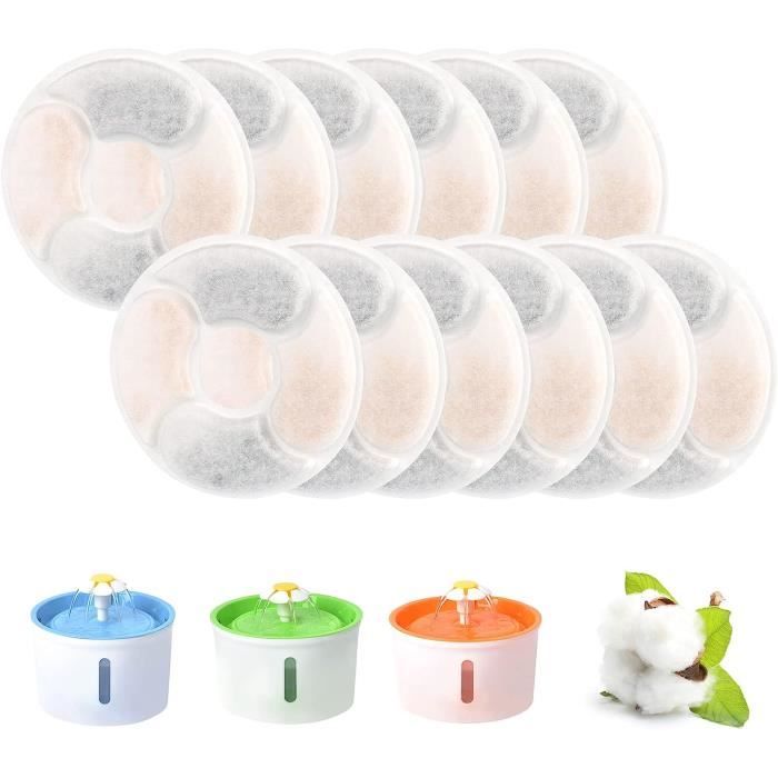Filtres de Fontaine pour Chat,Lot de 12 Filtre Fontaine Eau Chat,Filtre de Fontaine à Boire pour