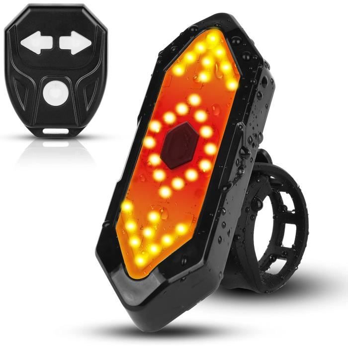 Feux De Casque Vélo WASAGA Avec Télécommande - Feux Arrière Avec Clignotants Et 6 Modes Sécurité