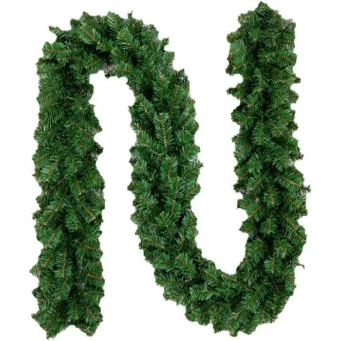Guirlande De Noël Artificielle Pré-éclairée 9m - Couronne De Flocons Avec 50 Lumières Blanches - Décoration De Fête Intérieur/extérieur