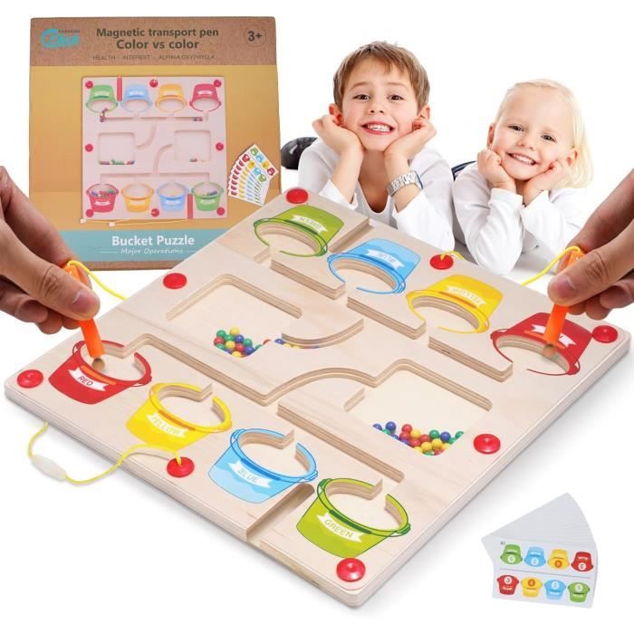 Labyrinthe Magnétique Oxybul – Jeu Éducatif En Bois 2-5 Ans Pour Développer La Motricité Et L'Écriture