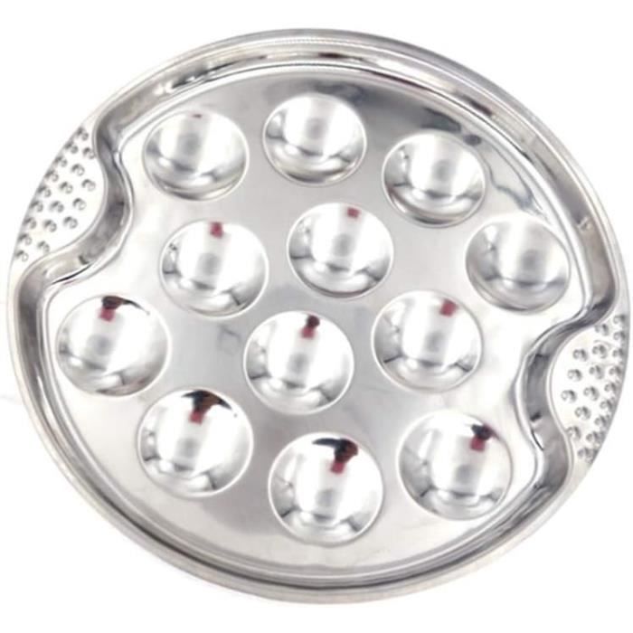 Assiette à escargots inox 12 trous – Fourchette incluse