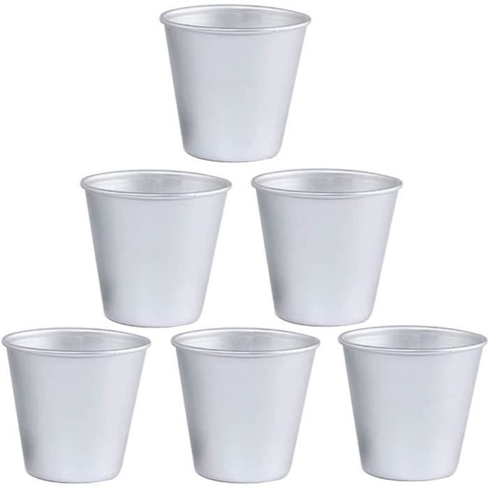 Reinscer 6 PièCes Aluminium Dariol Mouler Tasse de Cuisson Dariole Pudding Dessert CrèMe Moules Rond AntiadhéSif Oeuf Moule Le Moule Ustensiles de Cuisson
