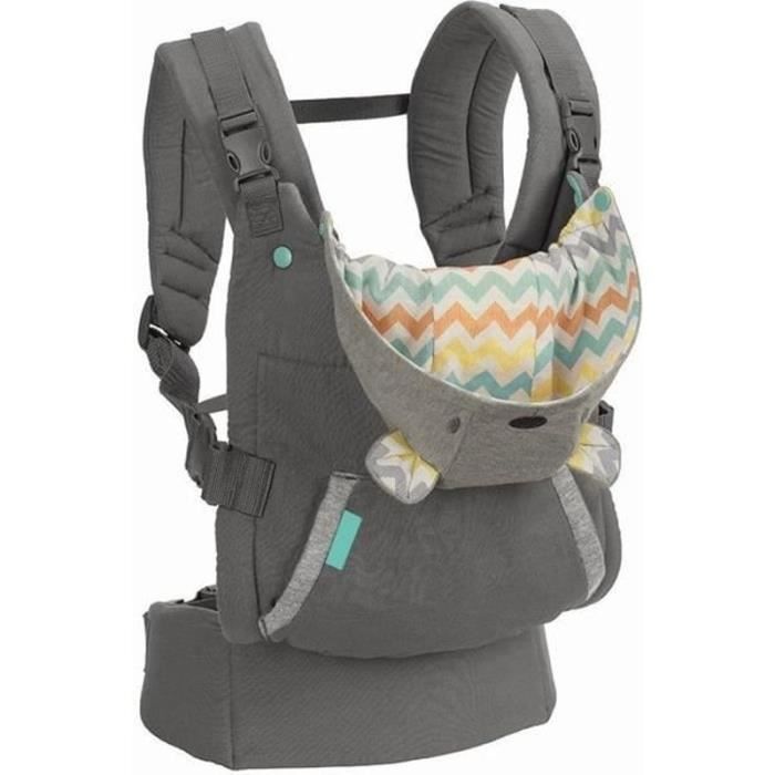 Porte bébé 0-36 mois ventral et dorsal Voyage facile croisé devant tenant - Gris