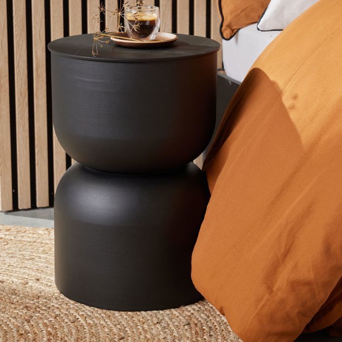Tabouret table dappoint rond MOKA - FACTORY - Noir 30x46 cm