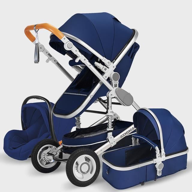 Haute Paysage Bebe Poussette 3 En 1 Avec Siege Auto Poussette Luxe Voyage Landau Siege Auto Et Poussette Porte Bebe Poussette Bleu Prix Pas Cher Cdiscount