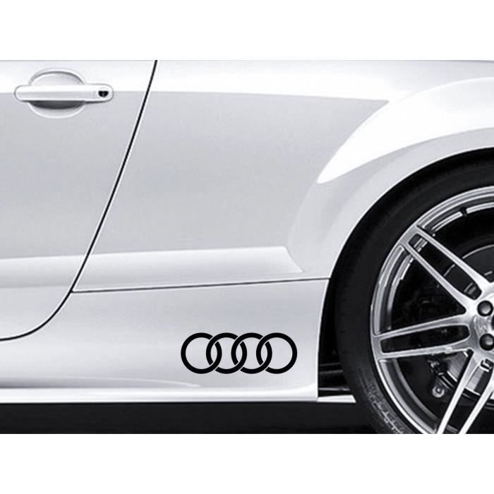2x Anneaux Audi pour côté Jupe en vinyle VOITURE autocollants TT S3 S4 S5  S6 S8 S-Line Quattro