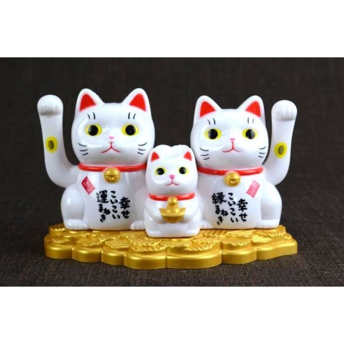 Uonlytech 3 Aimants Frigo Chat Maneki Neko - Décorations Magnétiques En Résine - Pour Tableau Blanc Ou Réfrigérateur - Cadeau Chance Maison Bureau