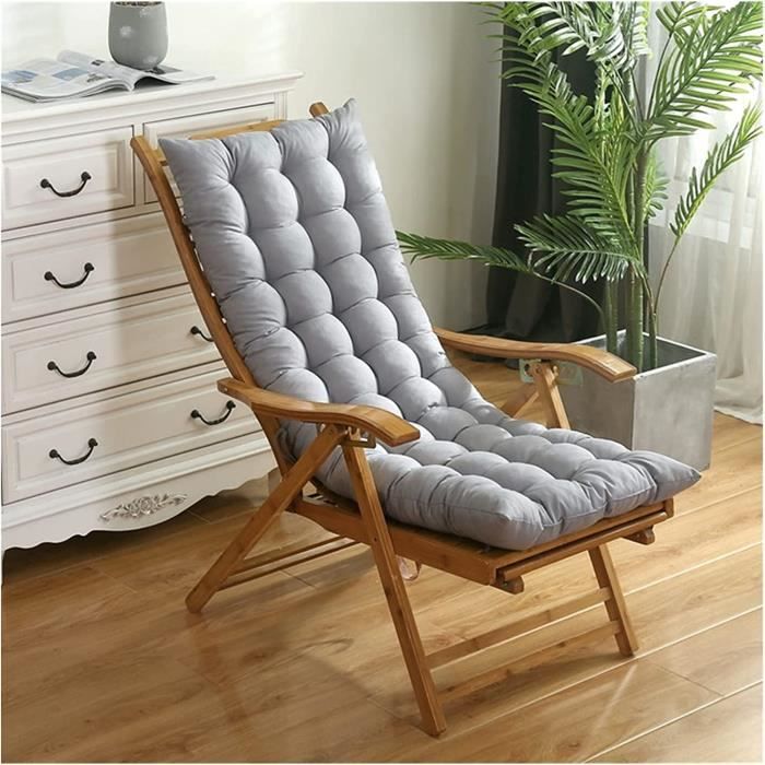 Coussin Chaise Longue Jardin 170x48x8cm - Matelas Bain De Soleil Extérieur Confortable