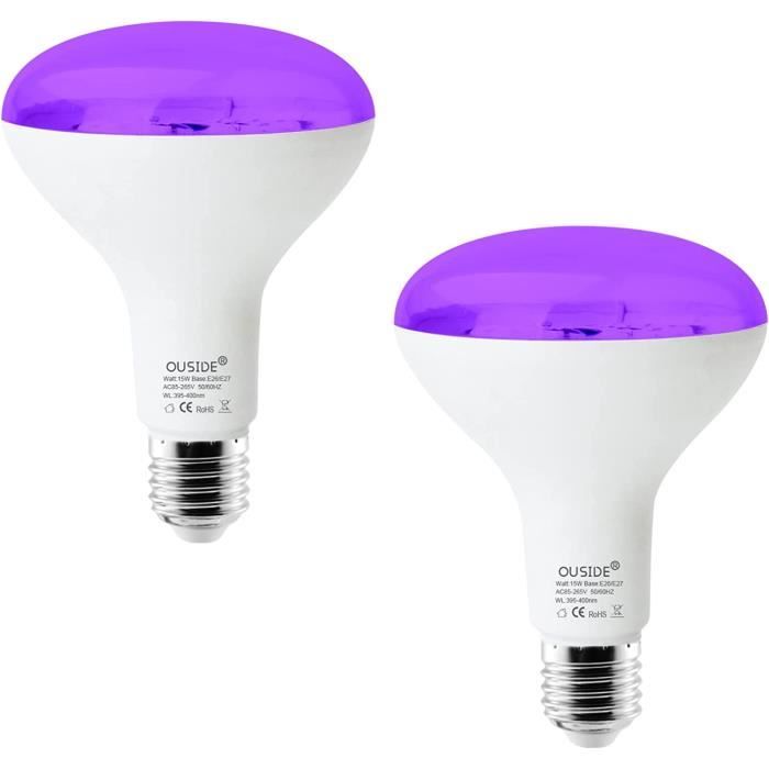 Ampoule UV E27, 15W LED Lumiere Noire Ampoules,85-256V Lampe LED