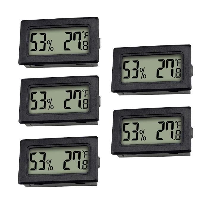 5Pack Mini Thermomètres Hygromètre Lcd De Température, Mini À