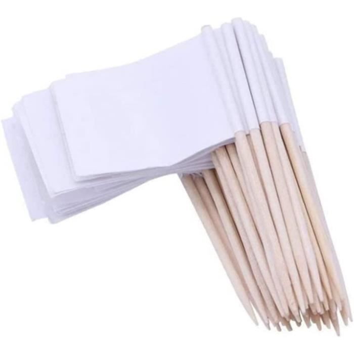 100 Drapeaux Cure-dents Bambou – Pour Décorer Gâteaux, Apéros – Motifs Damier Ou Personnalisables