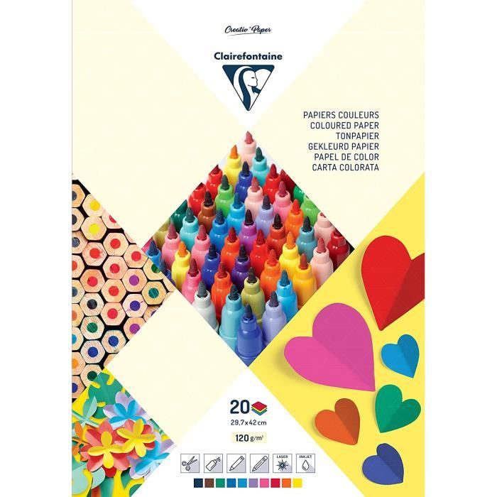 Clairefontaine 454725C Kit origami Initiation 20x20cm 30 feuilles assorties