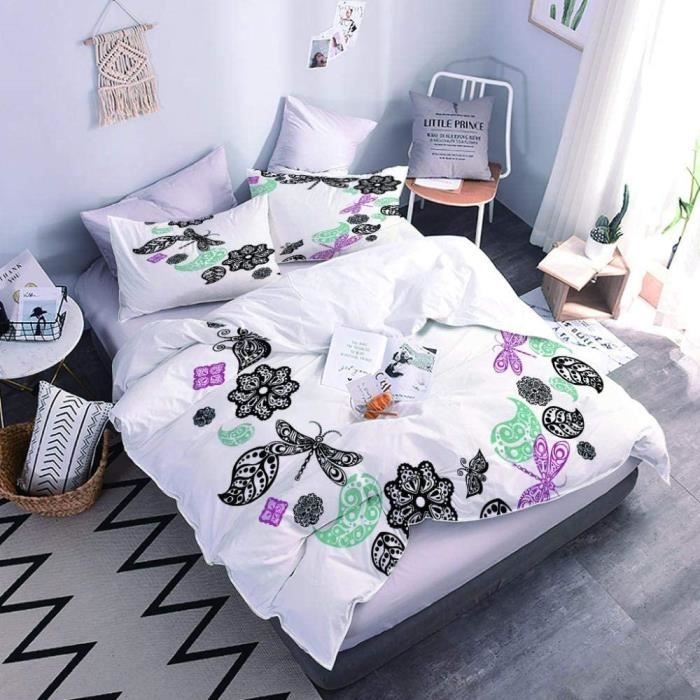 DSJackson Kylian Mbappé Parure De Lit Imprimé 3D Microfibre Avec Fermeture Éclair 3 Pièces 3D De