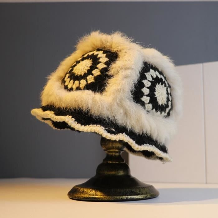 Casquette Polaire Avec Oreilles De Lapin Et Arc - Chapeau D'hiver Chaud Pour Personnes âgées Et Adultes