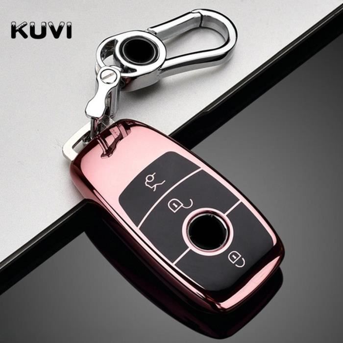 Coque clé,Coque de protection pour clé télécommande, pour Mercedes benz A C  E G GLS CLA classe W213 W177- Type pink with keychain -A - Cdiscount Auto