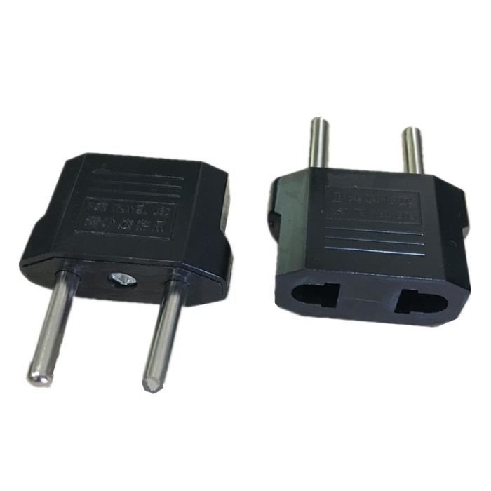 Adaptateur Prise France Vers USA – 4 Pièces, Voyage, Convertisseur US/EU Universel (Noir/Blanc) - 8