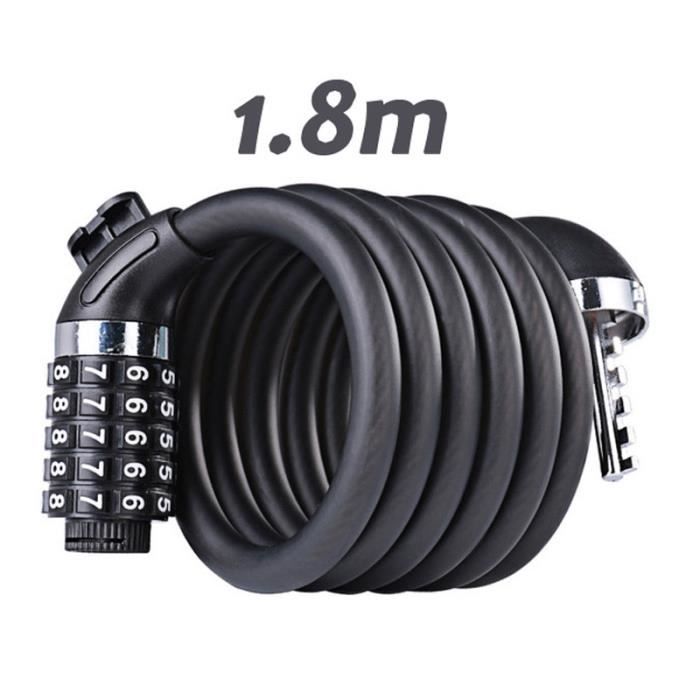 Antivol Casque Vélo RockBros – Câble à Code, Haute Sécurité, Portable, Noir