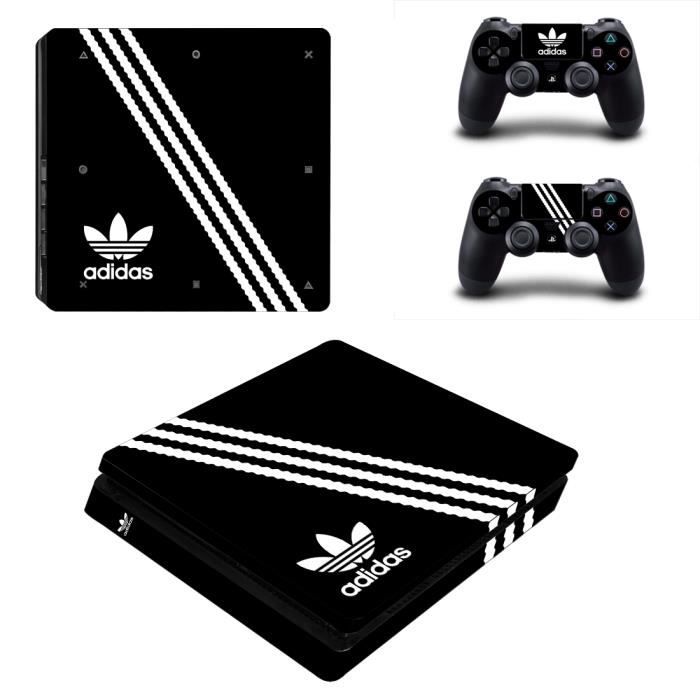 Adidas Logo PS4 Slim Skin Vinyl autocollant Decal Sticker pour SONY PS4 Slim Playstation 4 Slim Console 2 Kits pour manettes 02 Cdiscount Informatique
