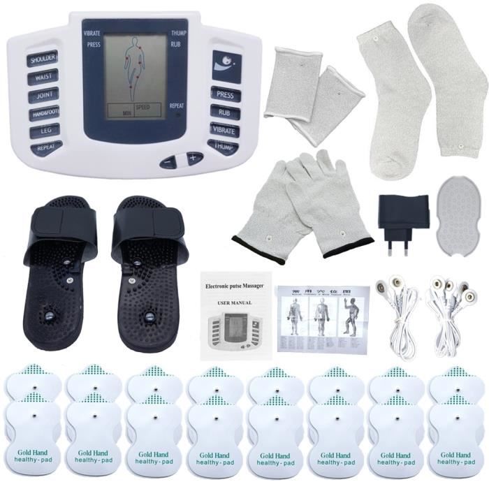 Ensemble complet Stimulateur musculaire électrique Tens, appareil numérique de thérapie musculaire, Massage c