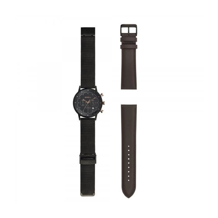 Breil Orologio Uomo Cronografo SIX.3.NINE Quarzo, Cassa Acciaio Rosa IP, Cinturino In Pelle E Maglia Milanese Inclusi