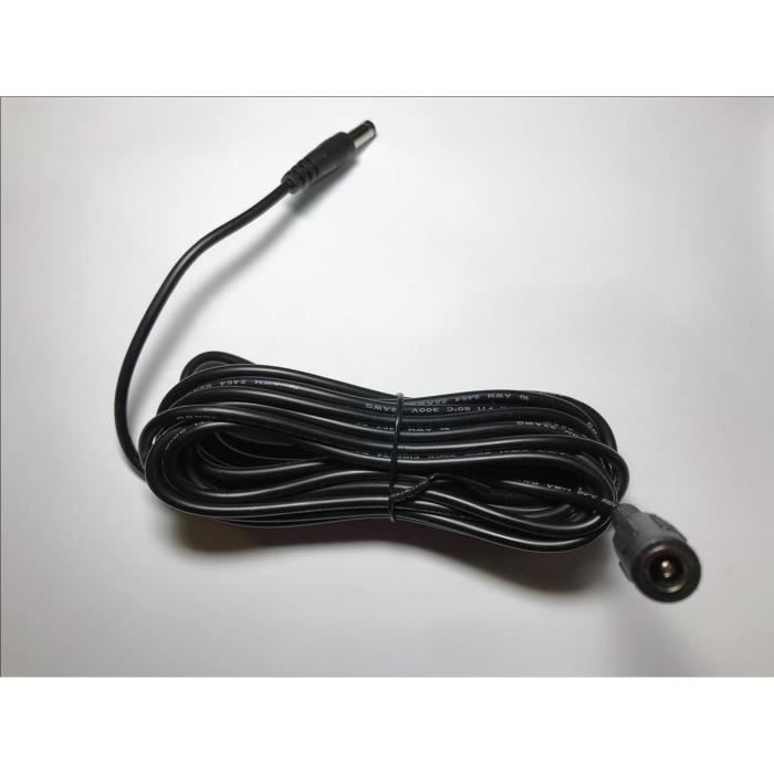 Câble Rallonge De 5 M Cc Pour Caméra Ip Foscam Connecteur De 5,5 Mm