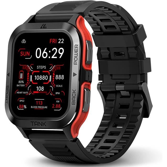 Montre Connectée Militaire Pour Hommes, Avec Appels Bluetooth Boussole Gps Integree Altimetre Barometrique Etanche 10atm Nouvelle Collection 2025