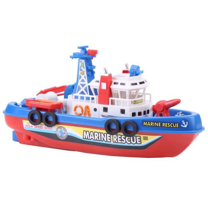 Comparer les prix de Jouet de bateau pour enfants, lumières flash rouges et bleues, jouet de bateau-pompe, pulvérisation d'eau sonore amusante sans fin