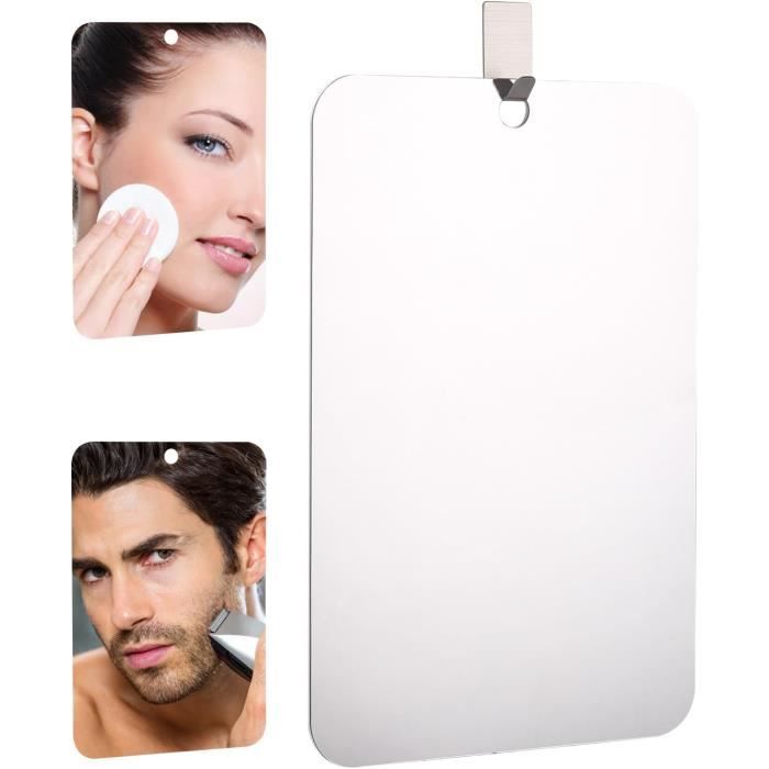 Miroir De Douche Antibuée Incassable 20cm - Miroir Rasage Suspendu Sans Ventouse Avec Réservoir D'Eau Chaude, Plastique Rond Mirrorvana